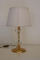 metal and glass lamp with shade - made in italy