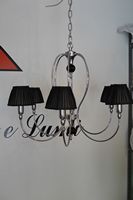 metal chandelier with lampshades