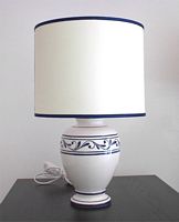 ceramic lamp with lampshade - made in italy - handmade